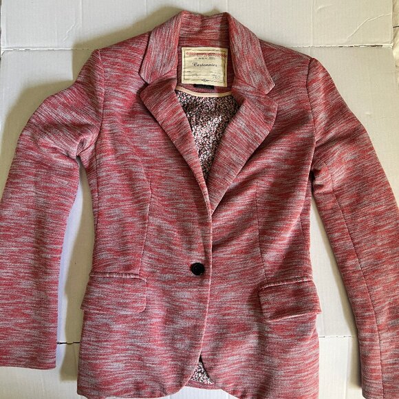 Anthropologie Cartonnier Tonal Knit Blazer Jacket Woman's Pink Space Dye | Sz XS - Picture 5 of 15
